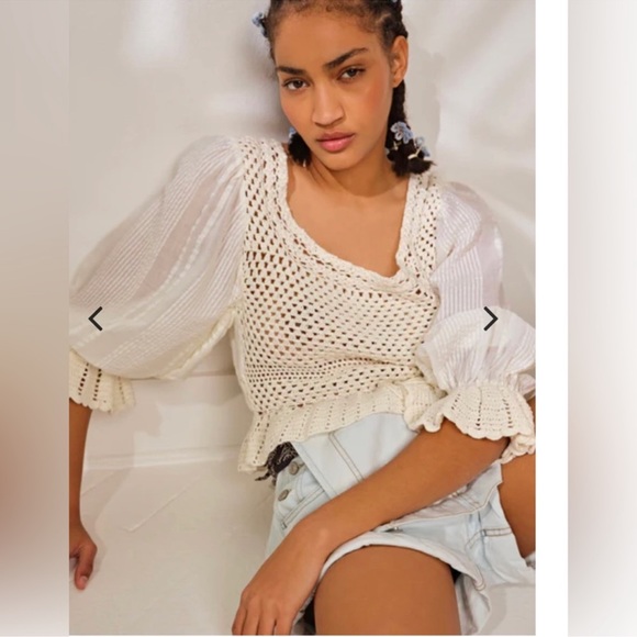 NWT Free People crochet Meghan top - Picture 6 of 8